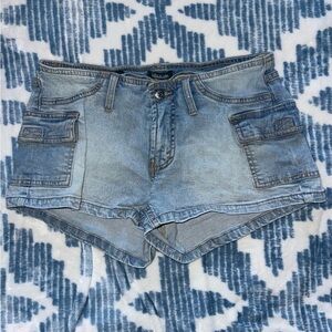 Low rise jean shorts